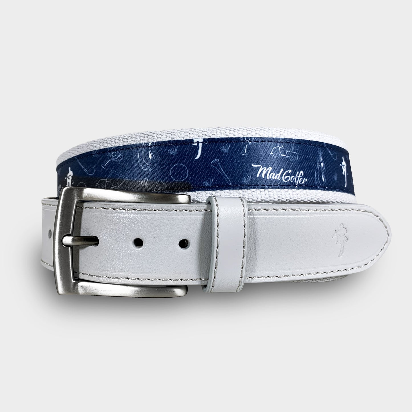 Mulligan Blue - Embossed Pattern Leather Belt Mad Golfer Mulligan Blue - Embossed Pattern Leather Belt Mad Golfer